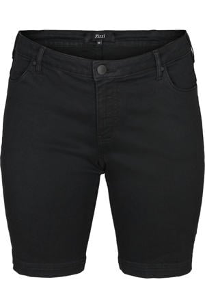 denim slim regular waist short zwart