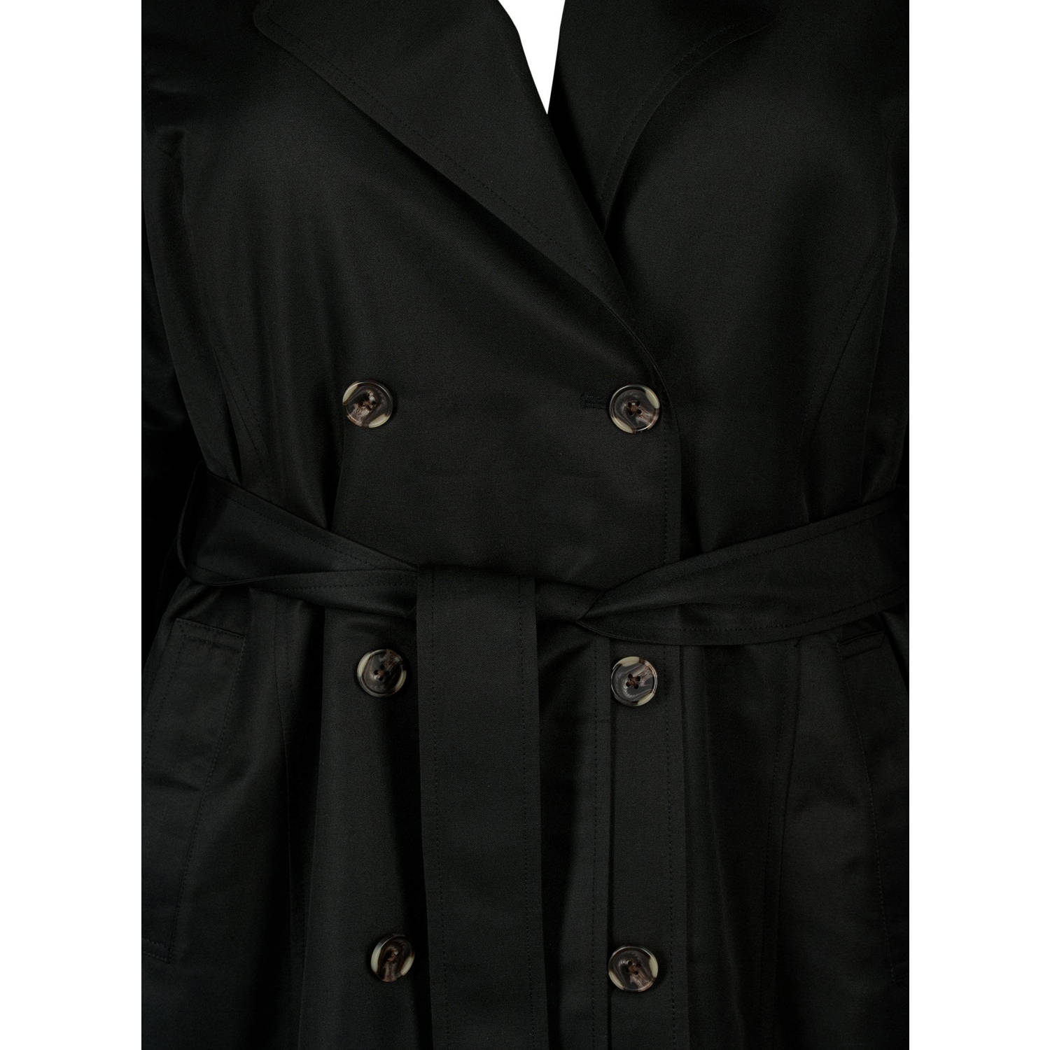 Zizzi trenchcoat zwart