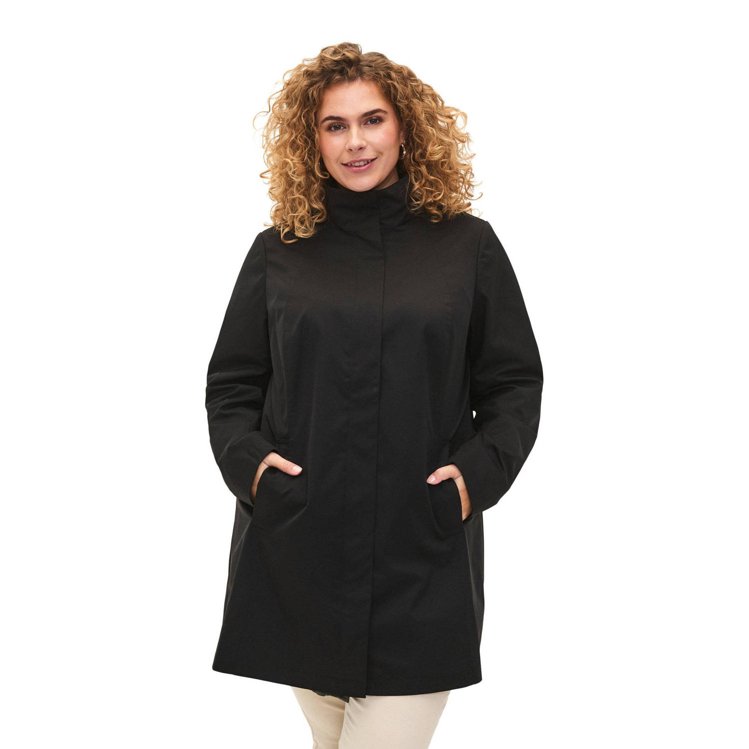 Zizzi softshell jas CASHELBY zwart