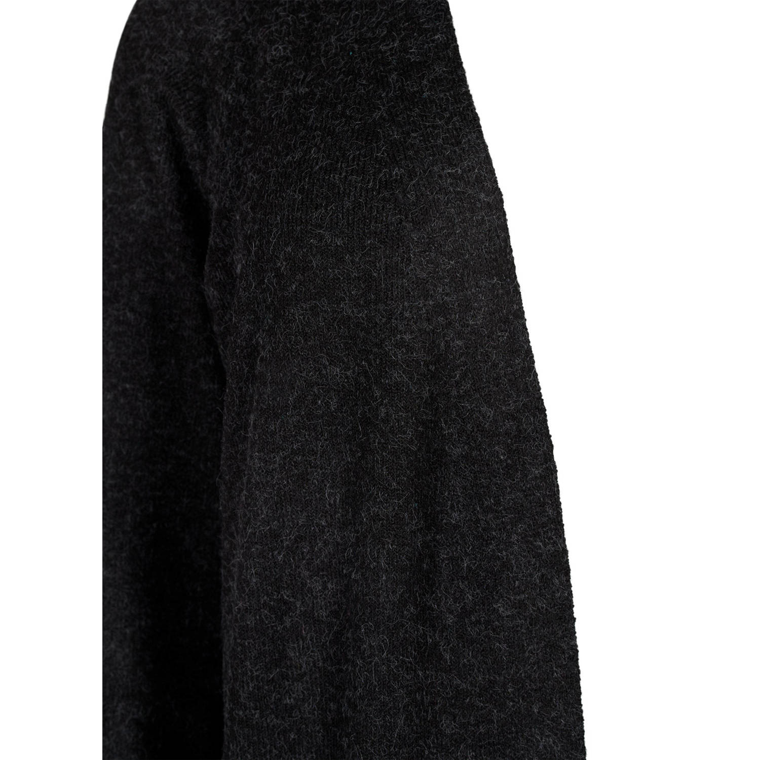 Zizzi gemêleerd fijngebreid vest Casunny van gerecycled polyester zwart