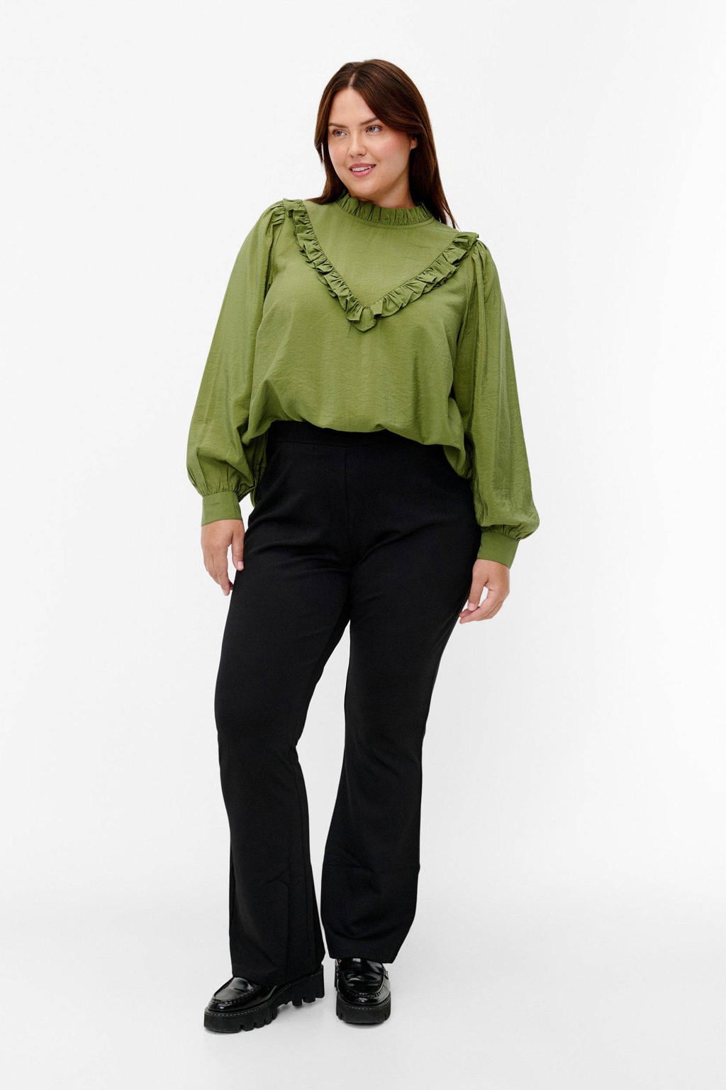 Zizzi bootcut broek zwart