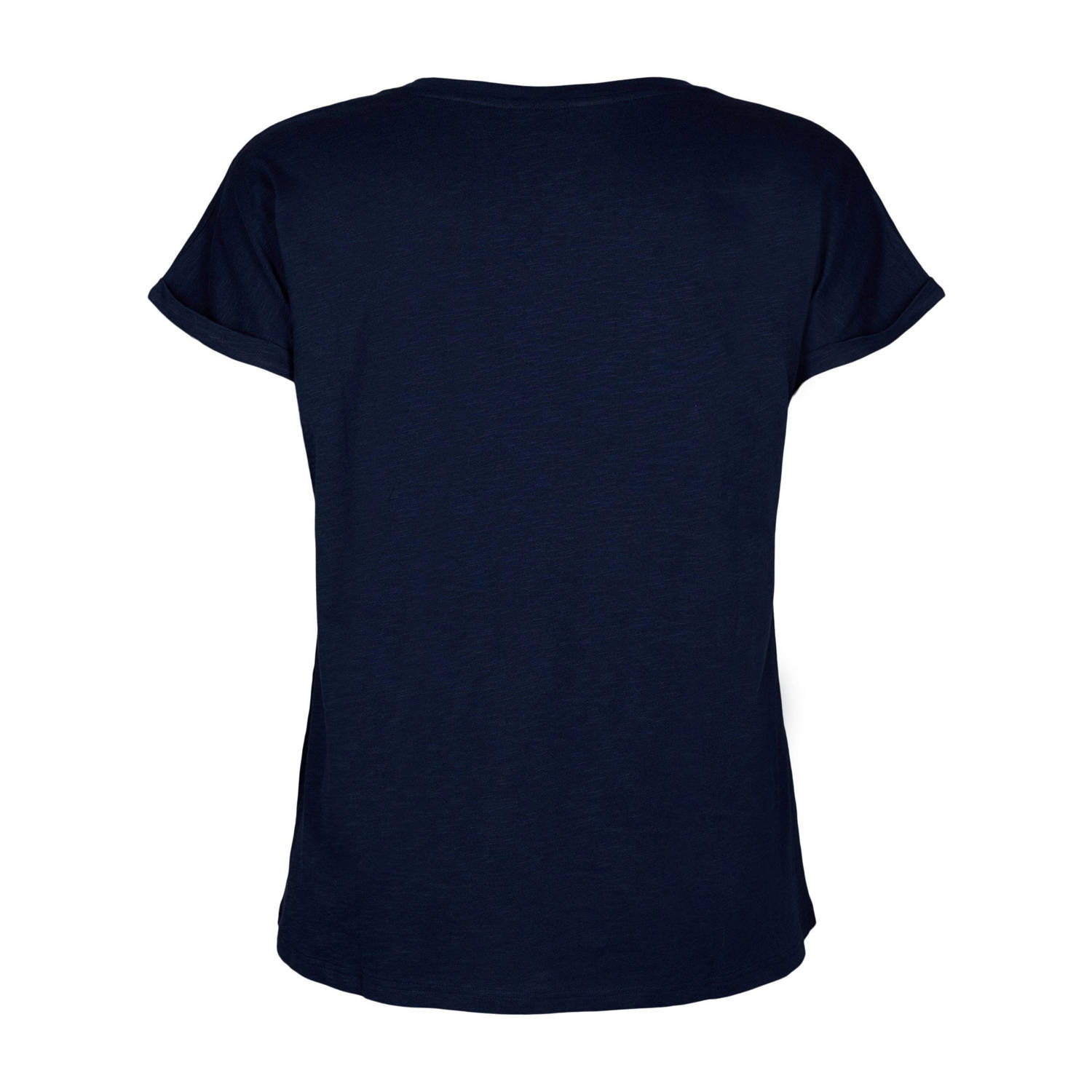 Zizzi T-shirt VVERA met tekst blauw