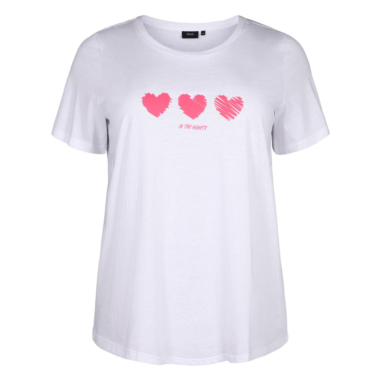 Zizzi T-shirt met printopdruk wit