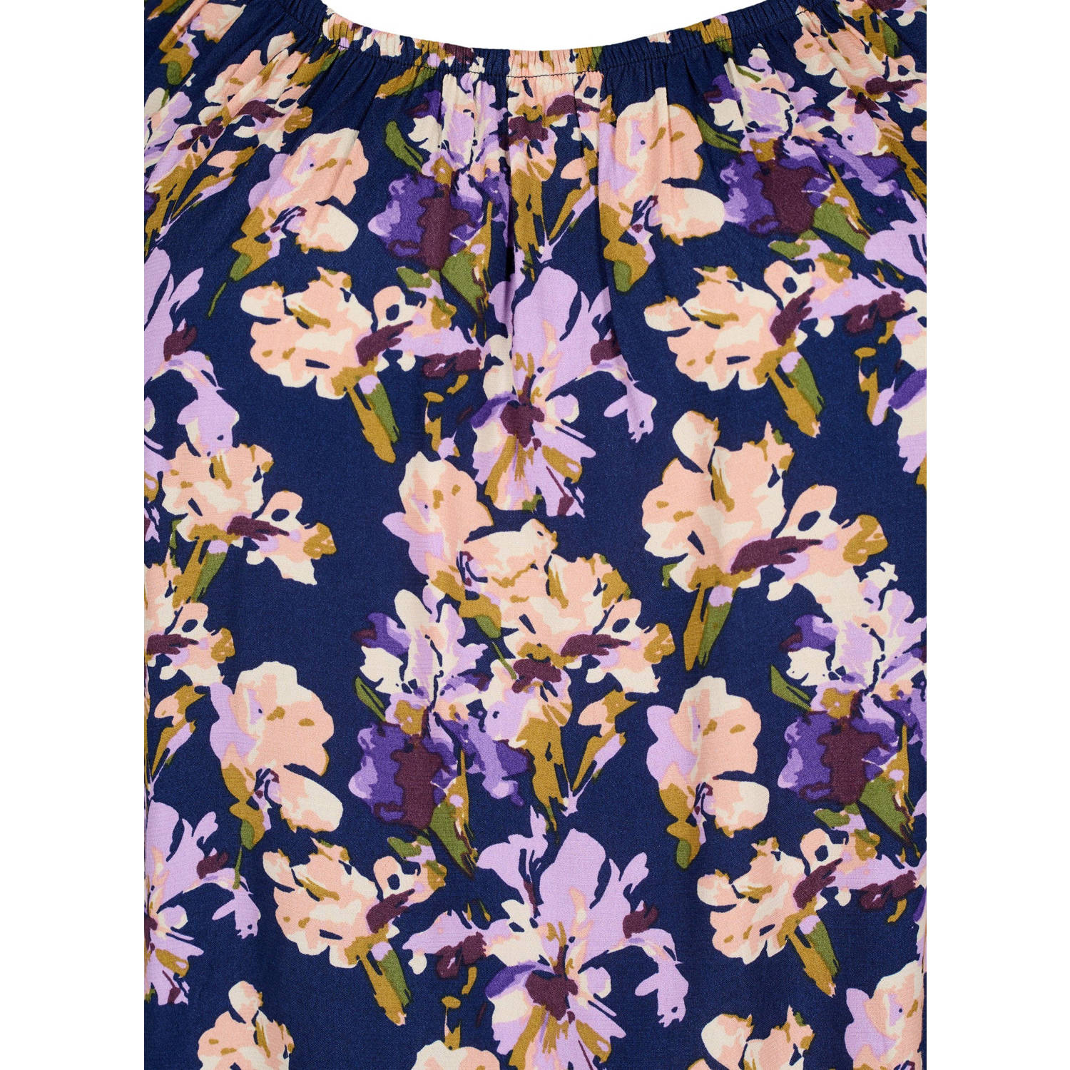 Zizzi top met all over print donkerblauw lilac