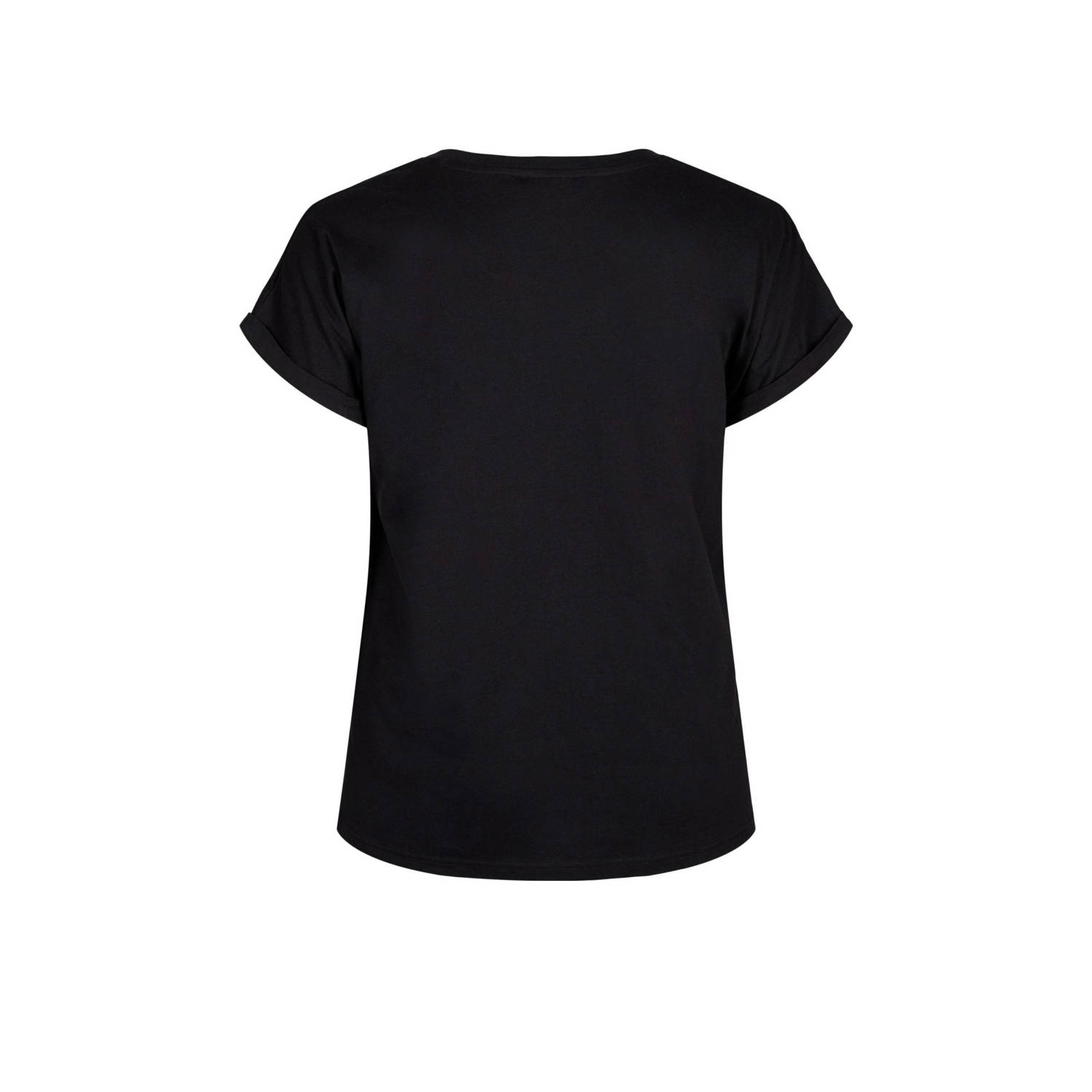 Zizzi T-shirt VELIN met printopdruk zwart