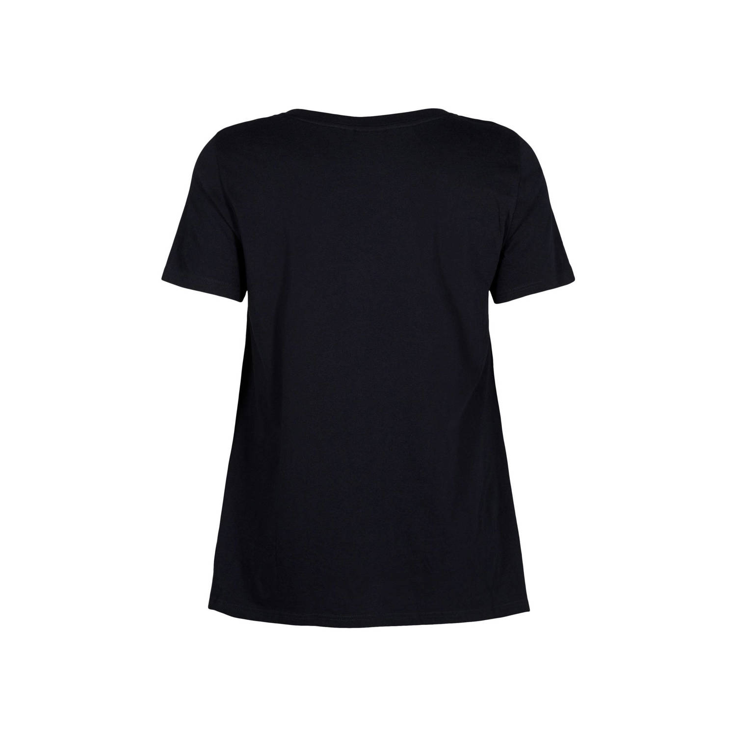 Zizzi T-shirt VDANNA met printopdruk zwart