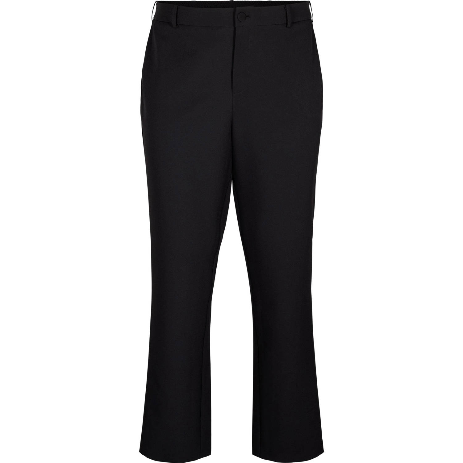 Zizzi high waist straight fit pantalon zwart