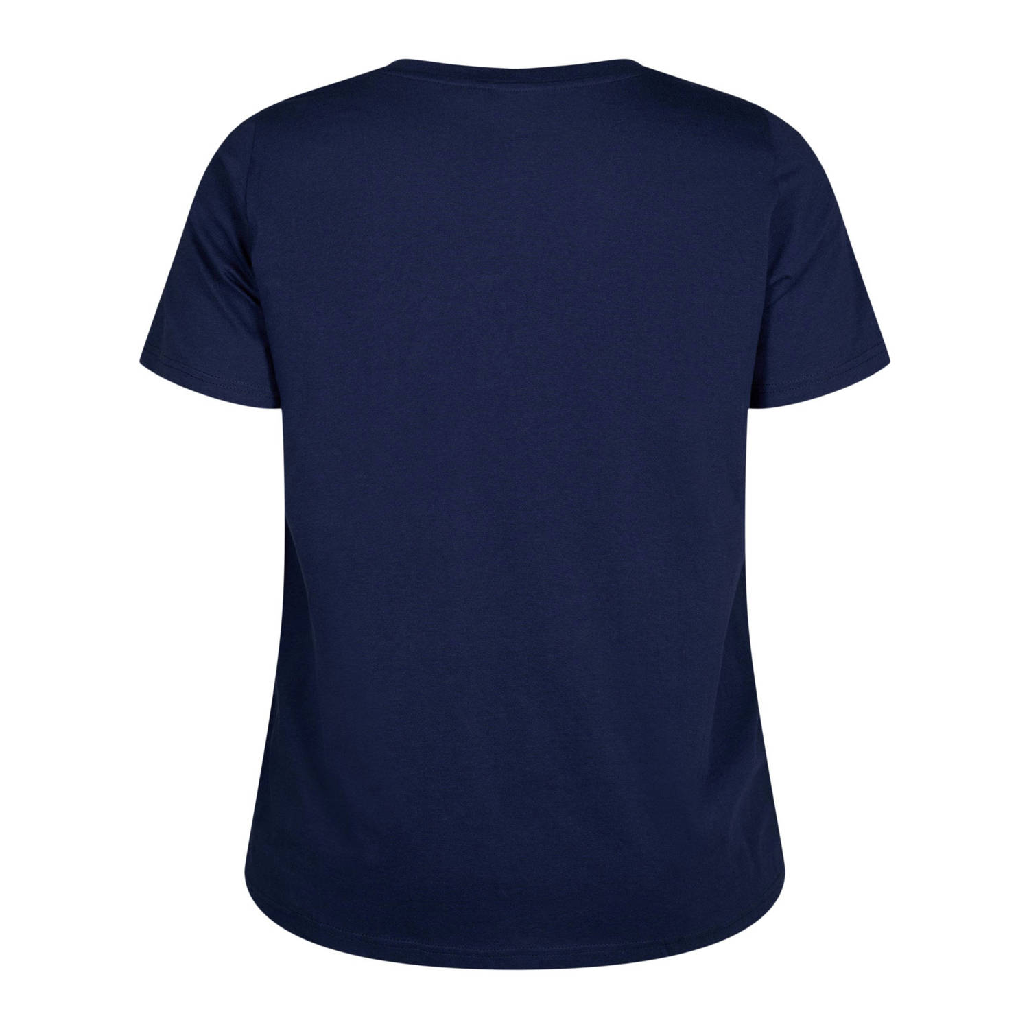 Zizzi T-shirt VELIN met printopdruk donkerblauw