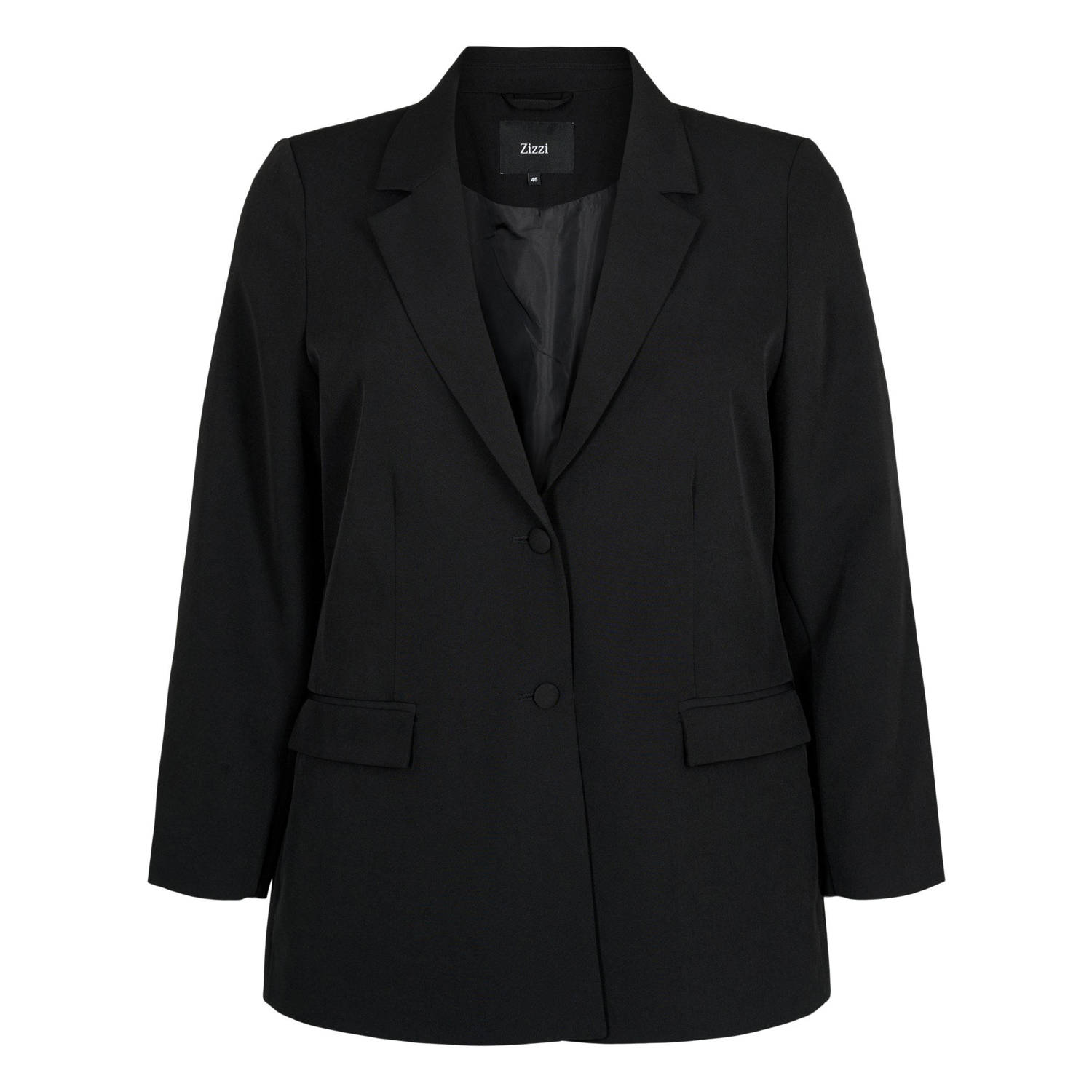 Zizzi rechtvallende blazer zwart