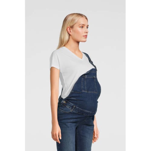 LOVE2WAIT regular fit zwangerschapstuinbroek stonewashed afbeelding