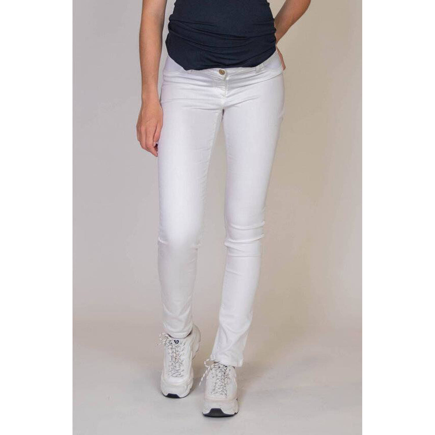 LOVE2WAIT low waist skinny broek Emerald wit