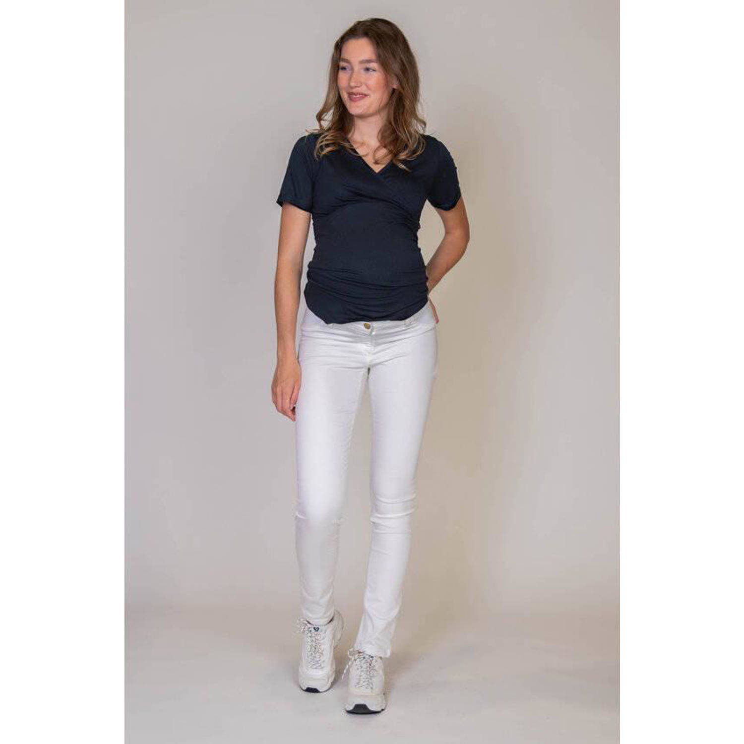Love2wait low waist skinny broek Emerald wit Dames Stretchkatoen Effen 26
