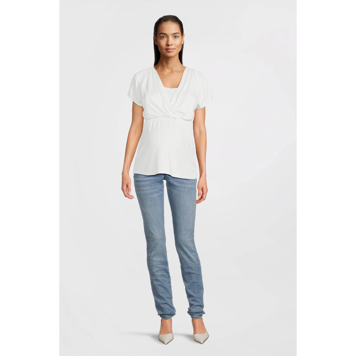 LOVE2WAIT low waist zwangerschaps skinny jeans Sophia light blue denim