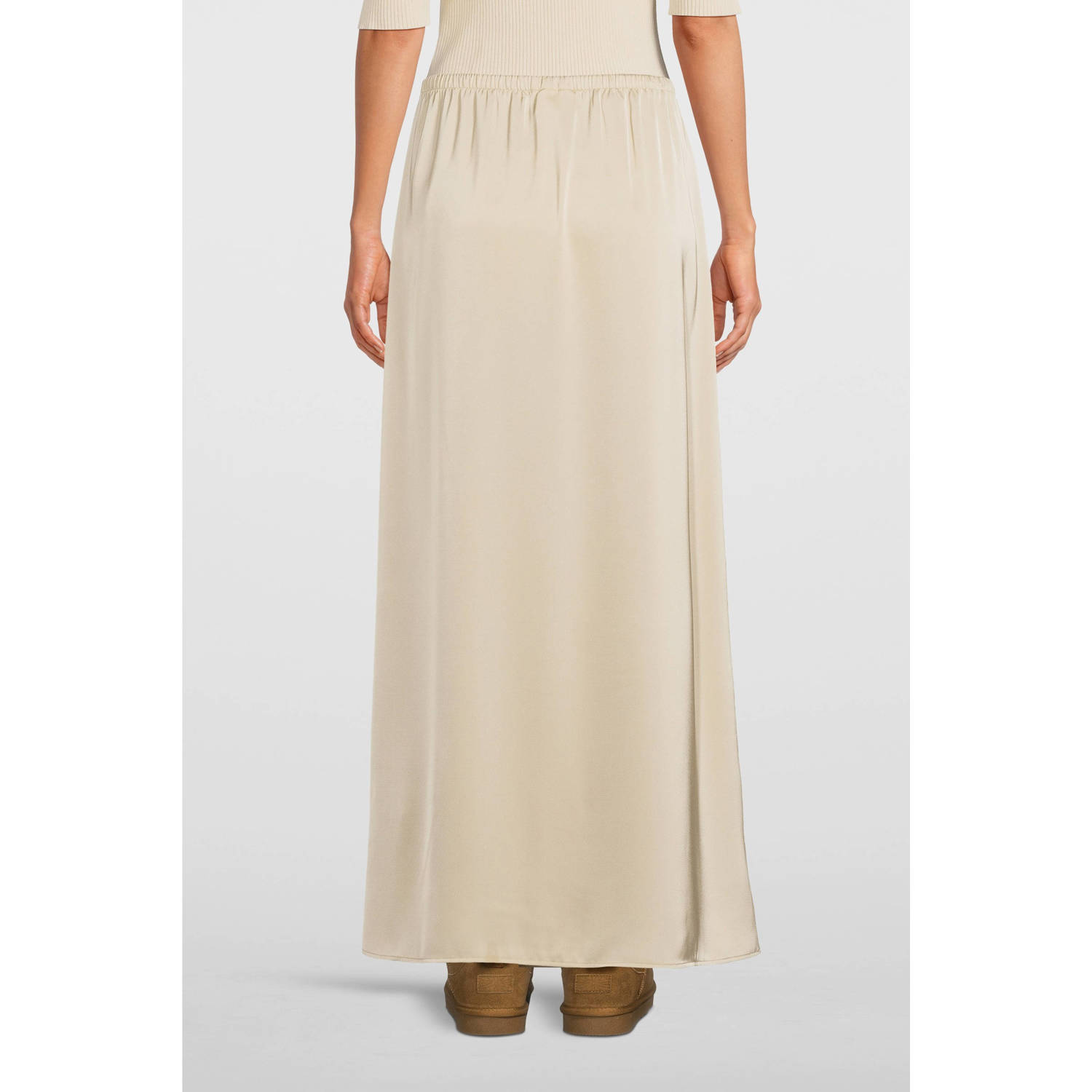 Another-Label satijnen maxi rok ecru