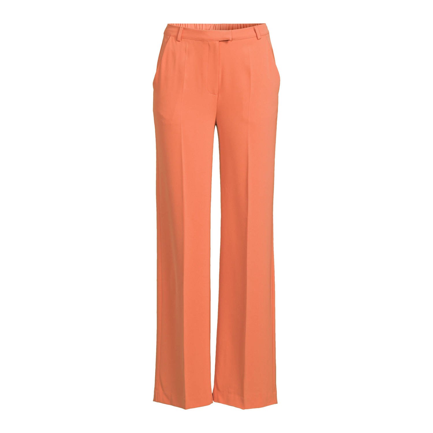 Another-Label high waist straight fit pantalon oranje