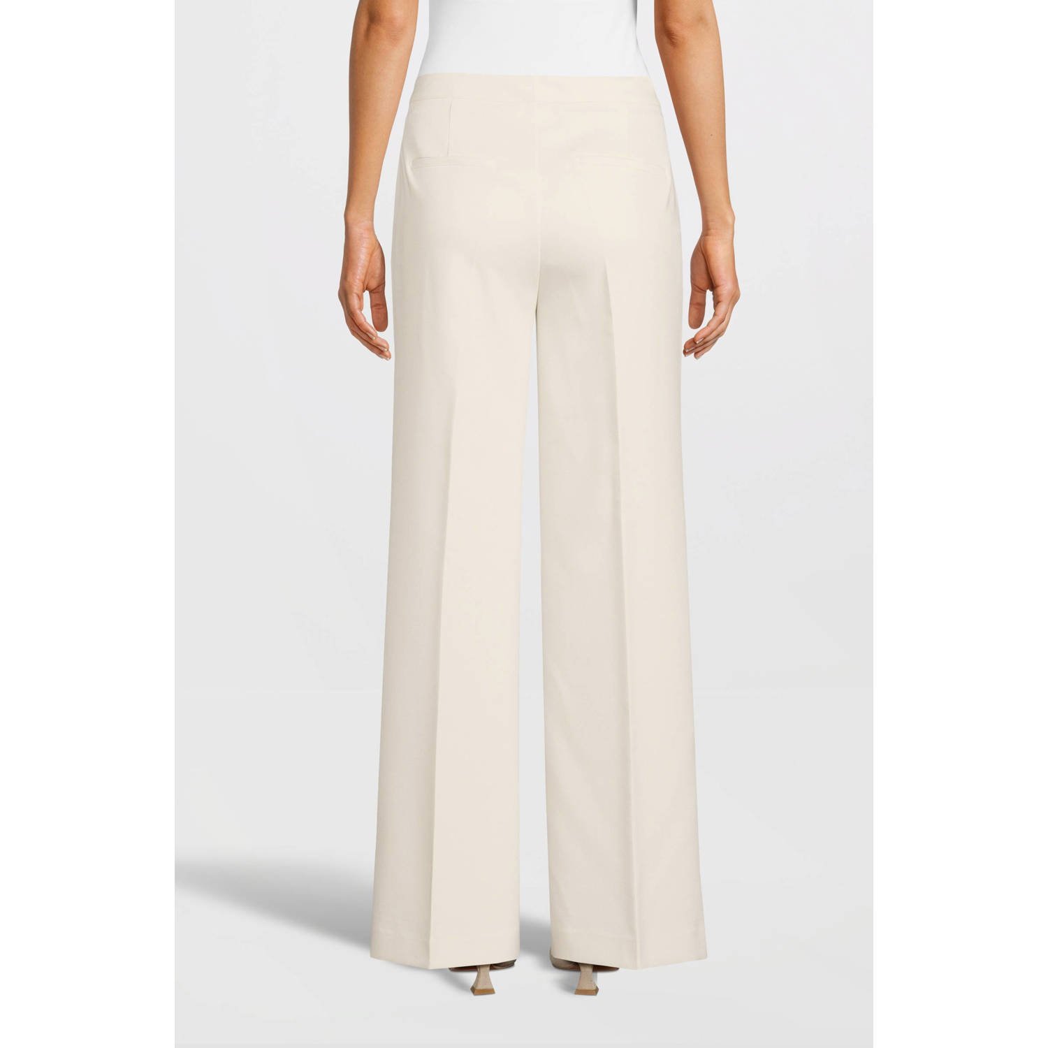 Another-Label high waist straight fit pantalon Moore ecru