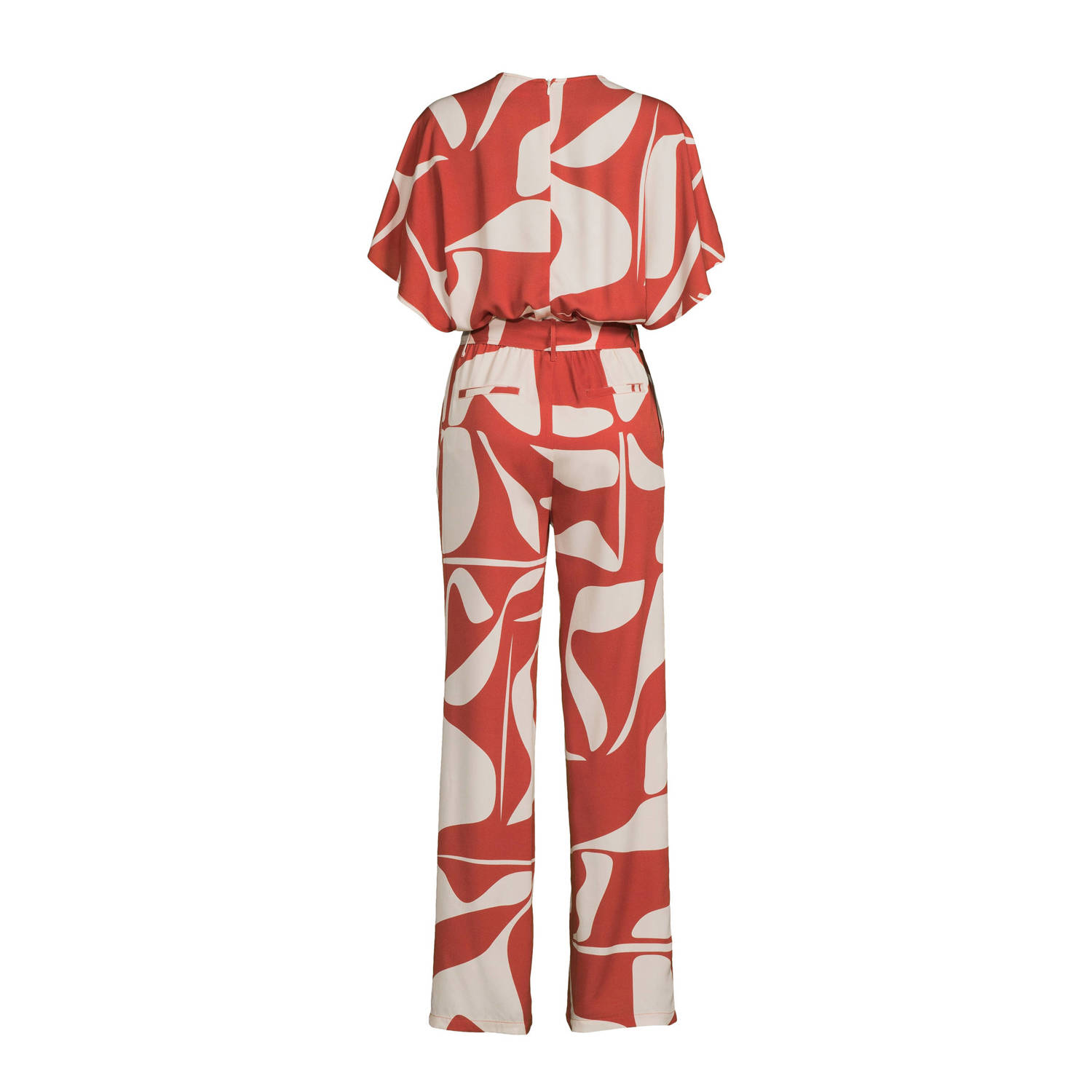 Another-Label jumpsuit met grafische print oranje ecru