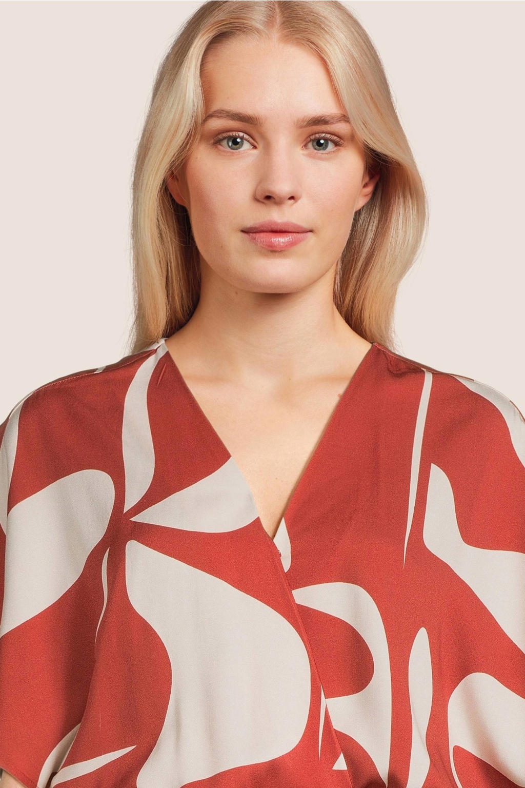 AnotherLabel jumpsuit met grafische print oranje/ecru wehkamp