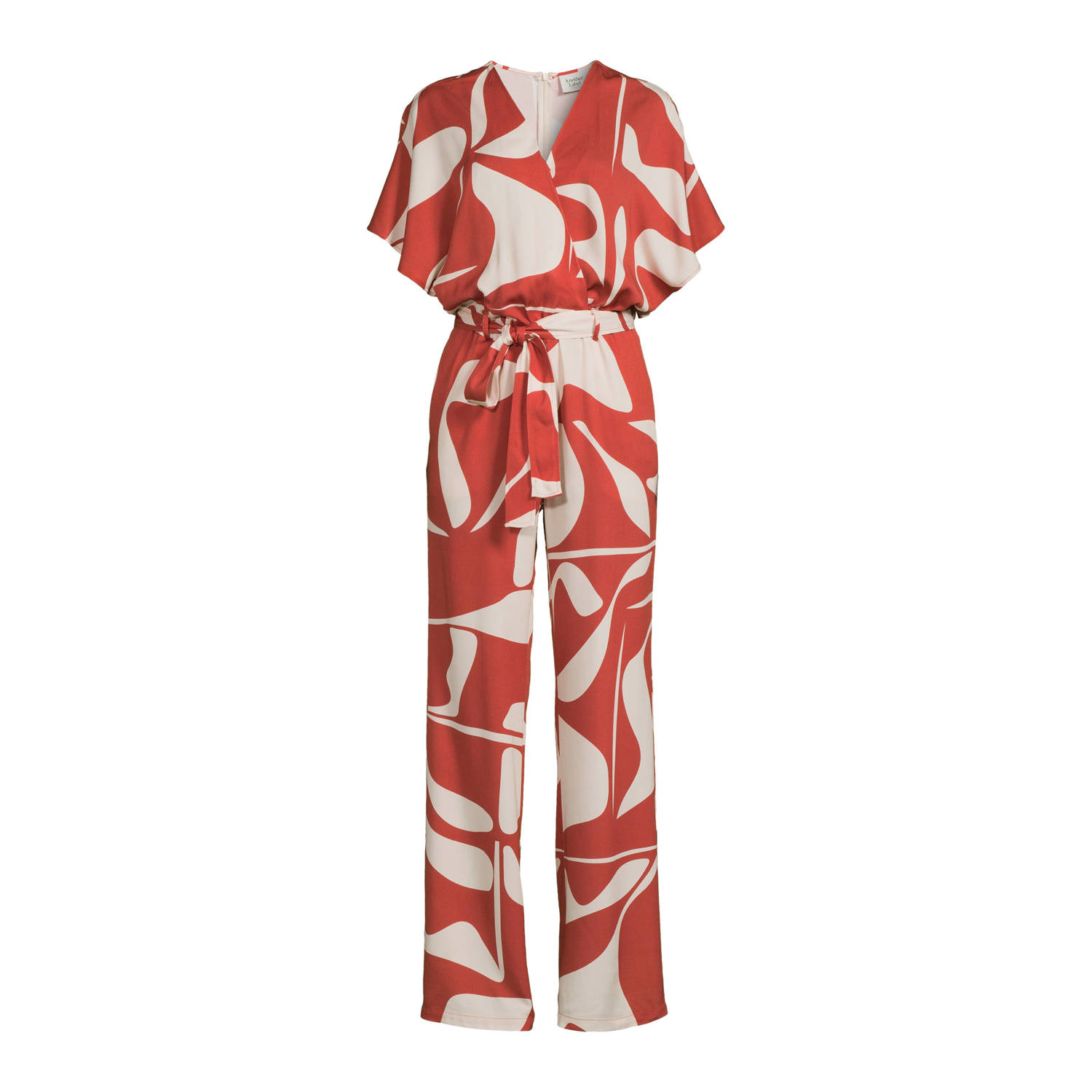 Another-Label jumpsuit met grafische print oranje ecru