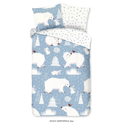 Wehkamp Good Morning flanellen dekbedovertrek 1 persoons (140x220 cm) aanbieding