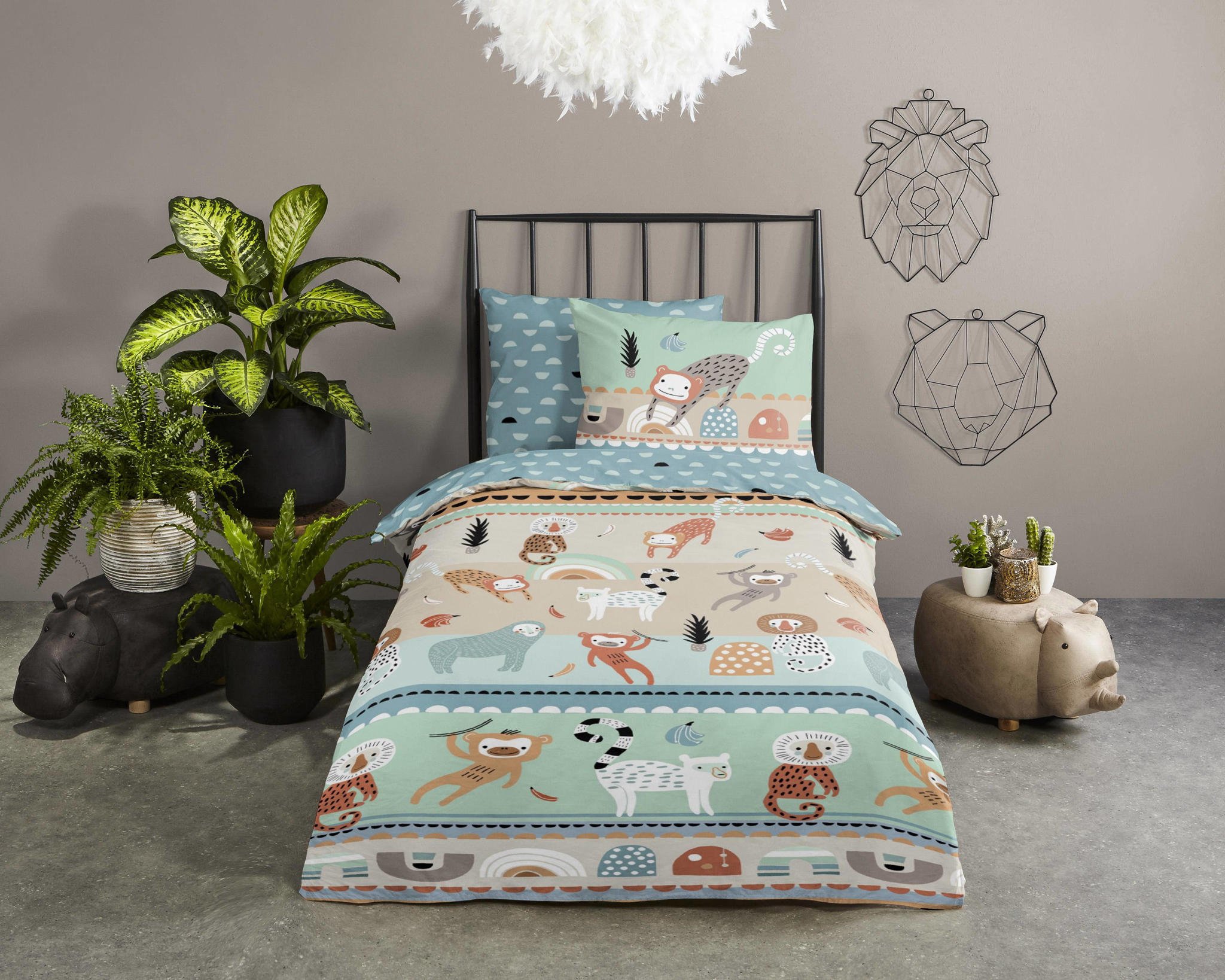 Good Morning katoenen dekbedovertrek 1 persoons (140x220 cm) - Afbeelding 2