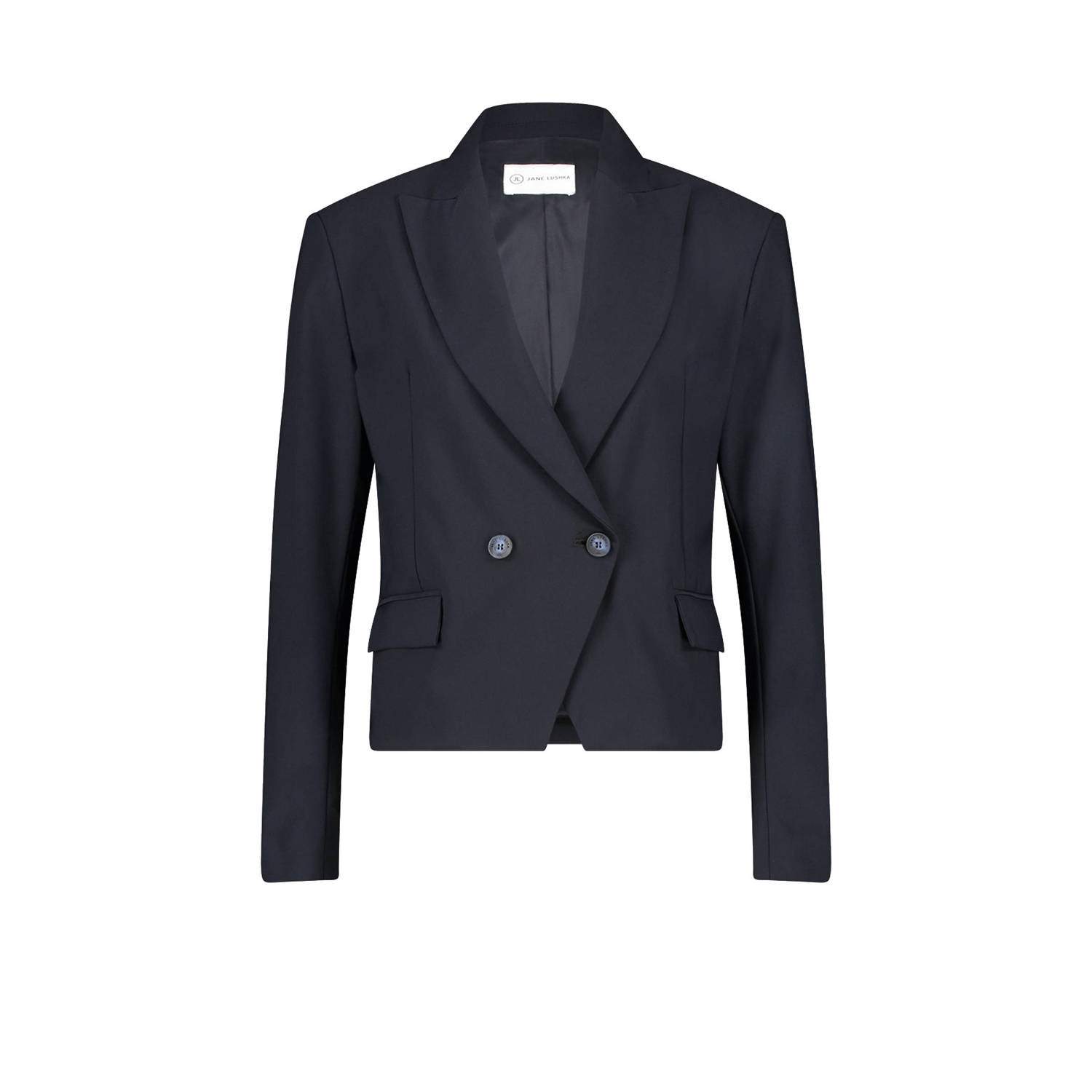 Jane Lushka getailleerde blazer Bart van travelstof donkerblauw