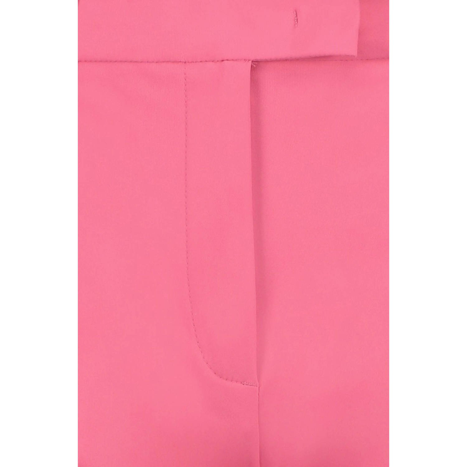 Jane Lushka cropped regular fit broek van travelstof roze