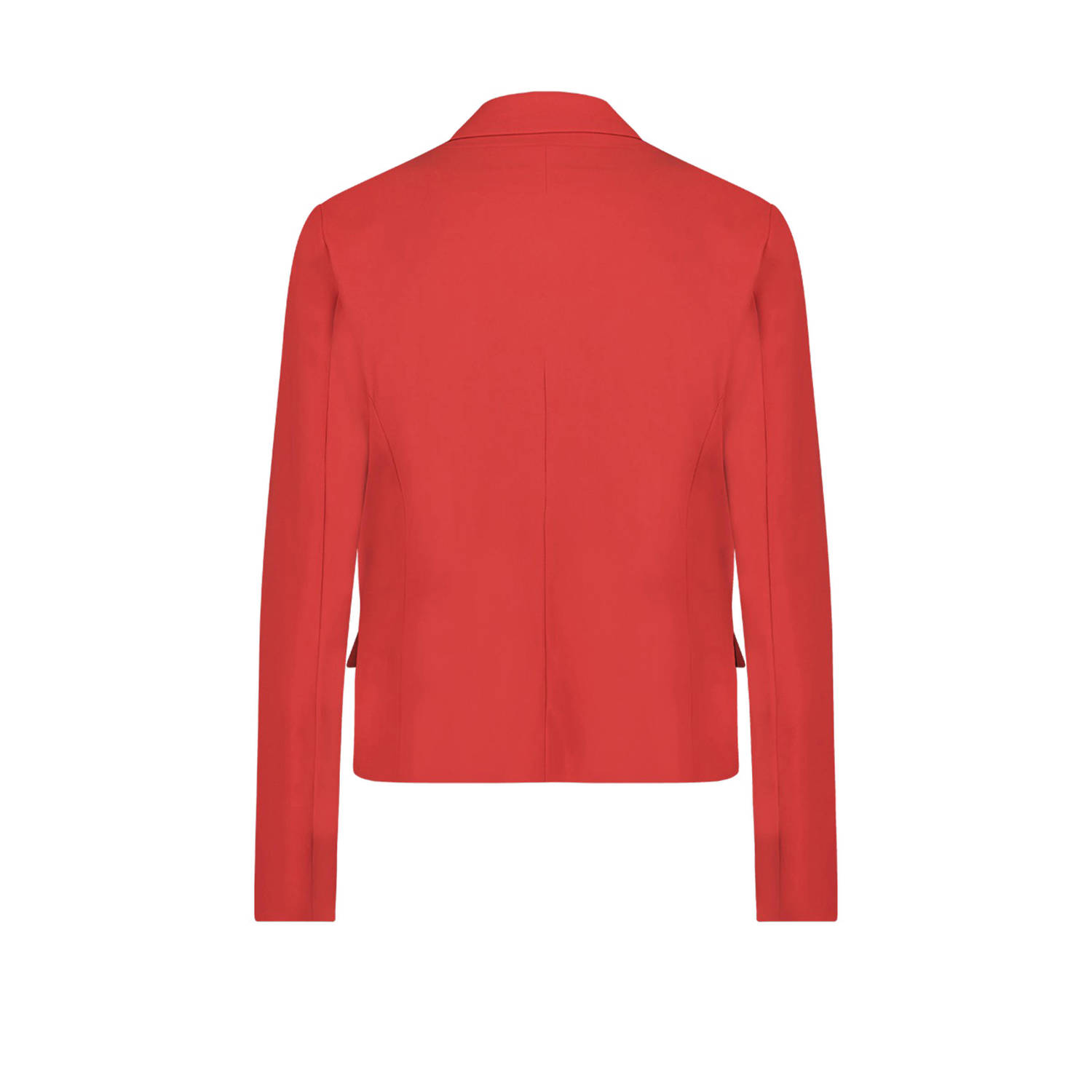 Jane Lushka rechtvallende blazer Bart van travelstof rood