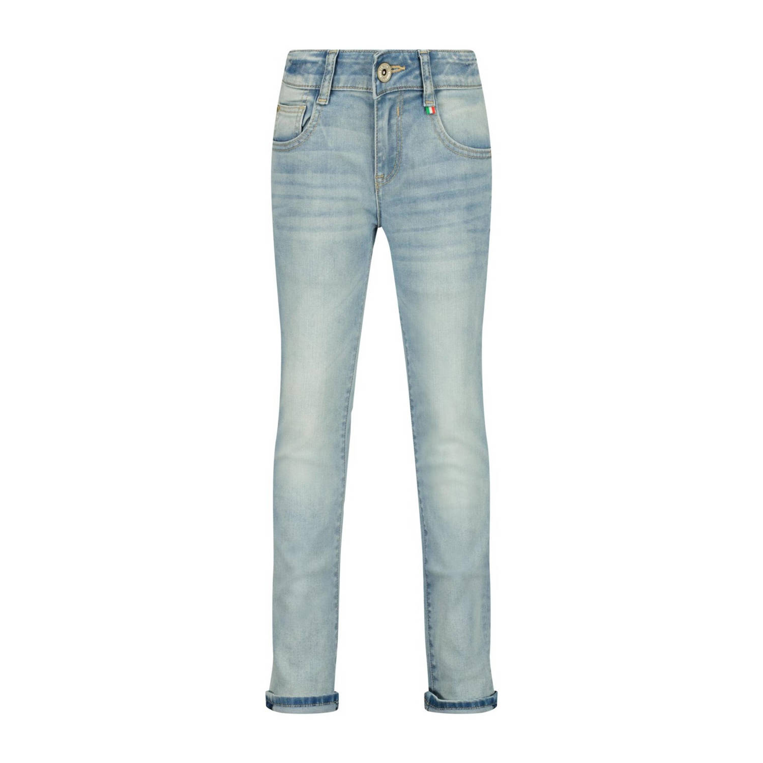 VINGINO slim fit jeans Diego light vintage Blauw Jongens Katoen Vintage 128