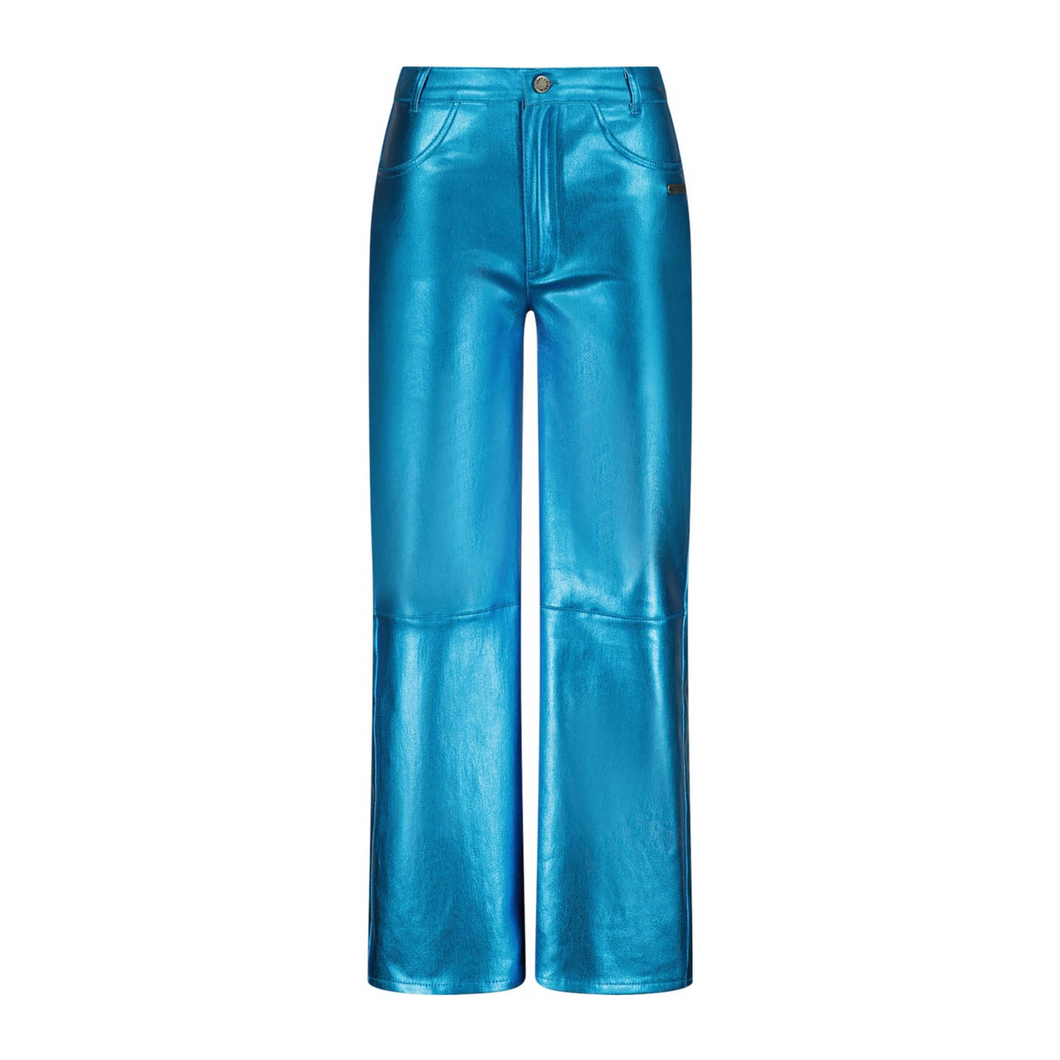 VINGINO metallic wide leg broek Sarley felblauw metallic Meisjes Katoen 152