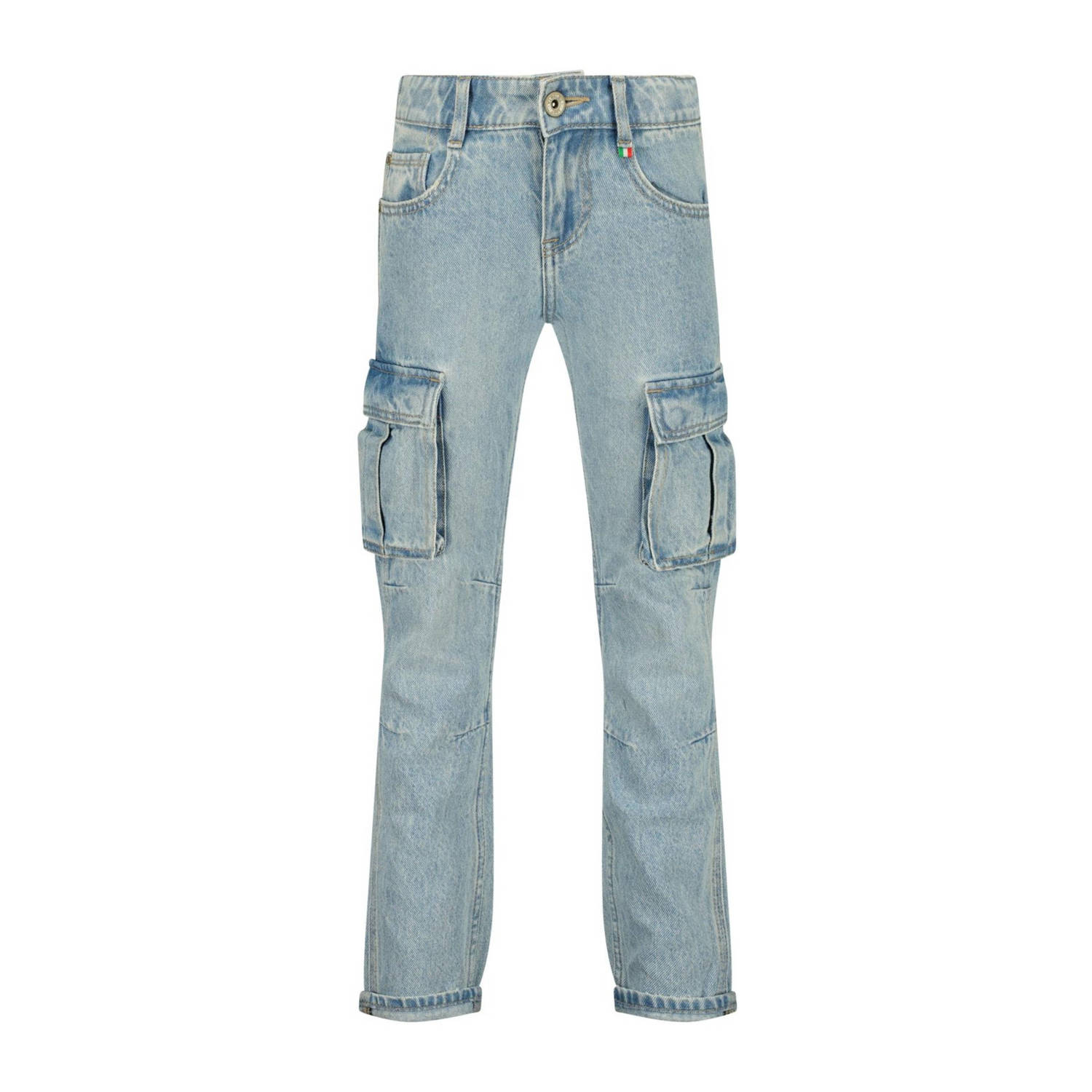 VINGINO straight fit jeans Peppe light indigo Blauw Jongens Katoen Effen 140