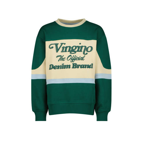 Vingino sweater Noan donkergroen/beige