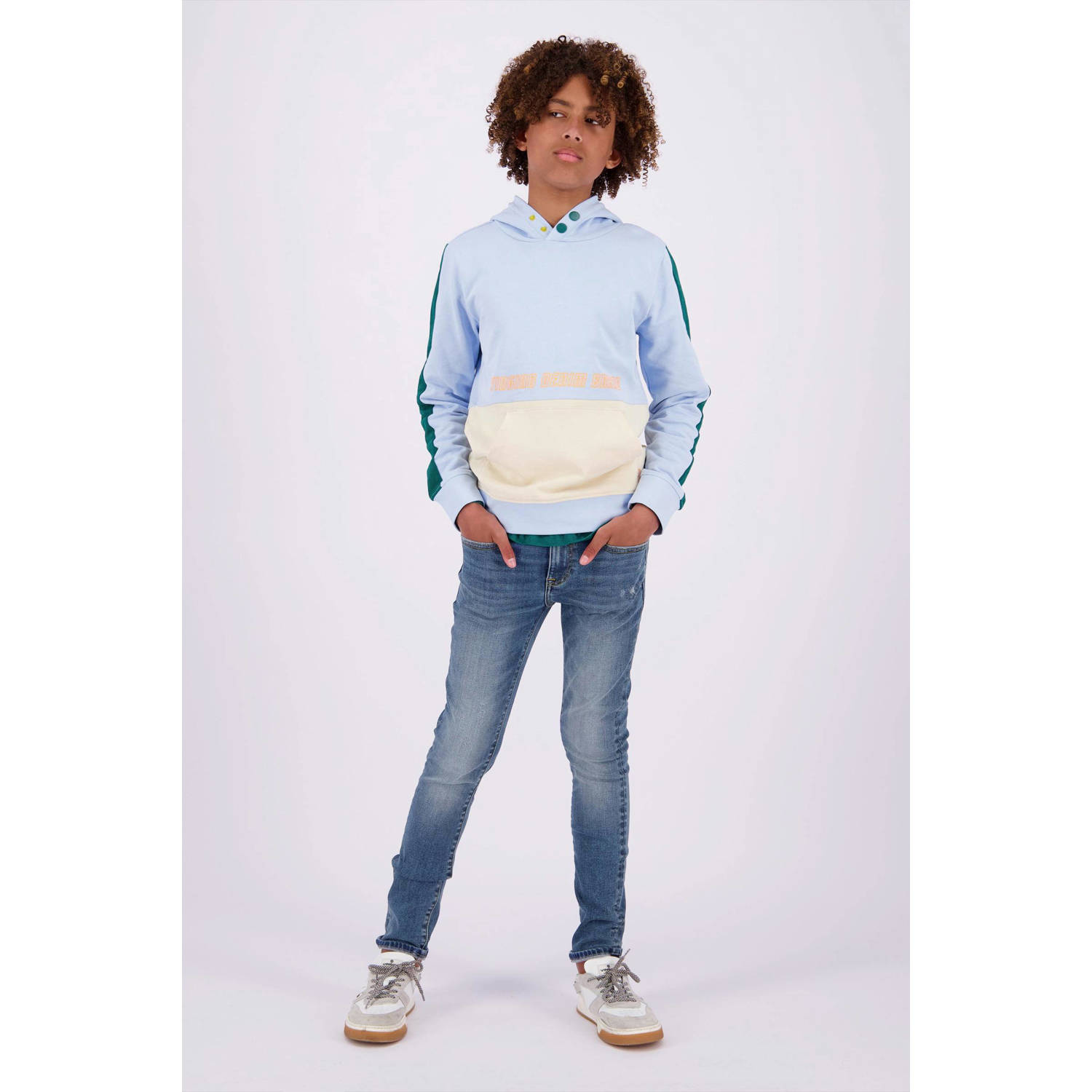 VINGINO skinny jeans Amos dark blue denim Blauw Jongens Katoen Effen 158
