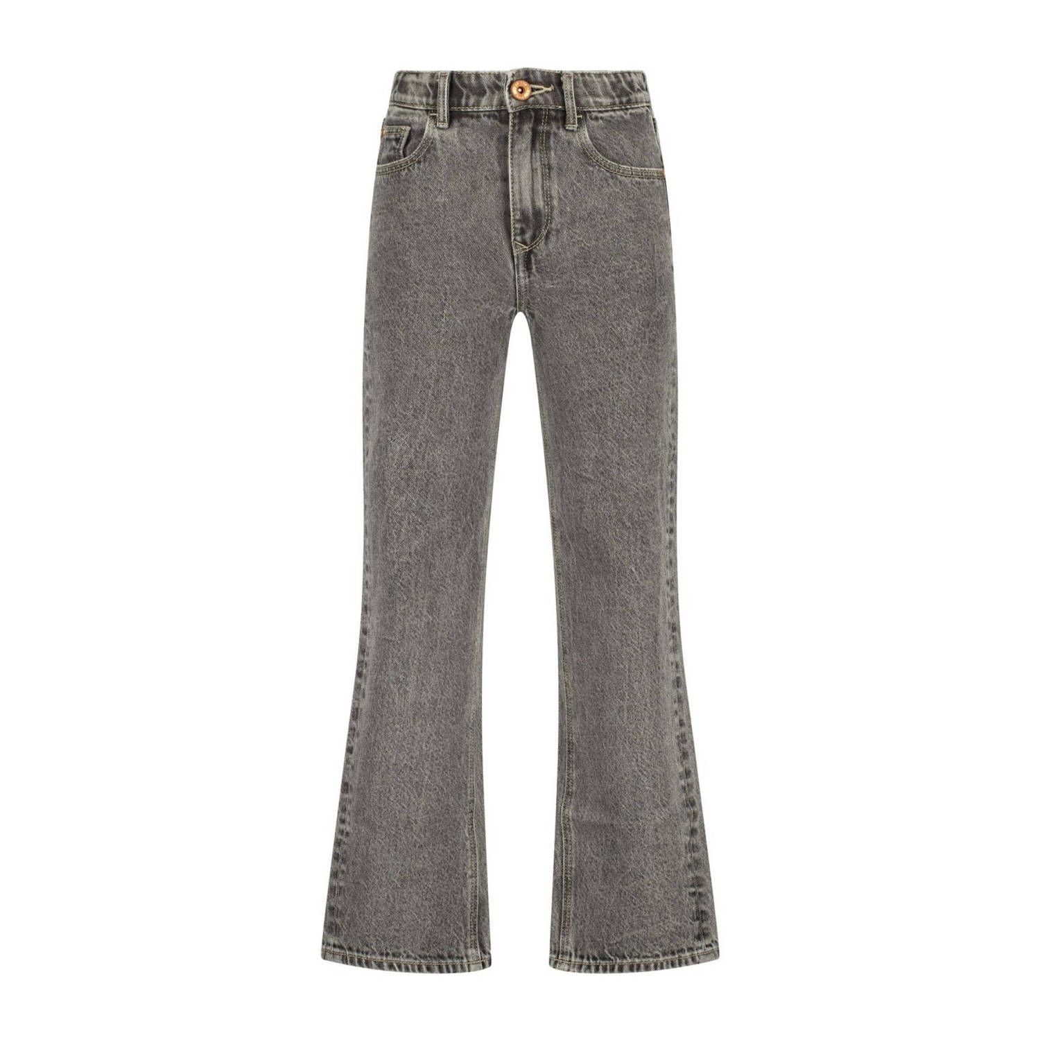 VINGINO wide leg jeans Cato grey vintage Grijs Meisjes Katoen Effen 128