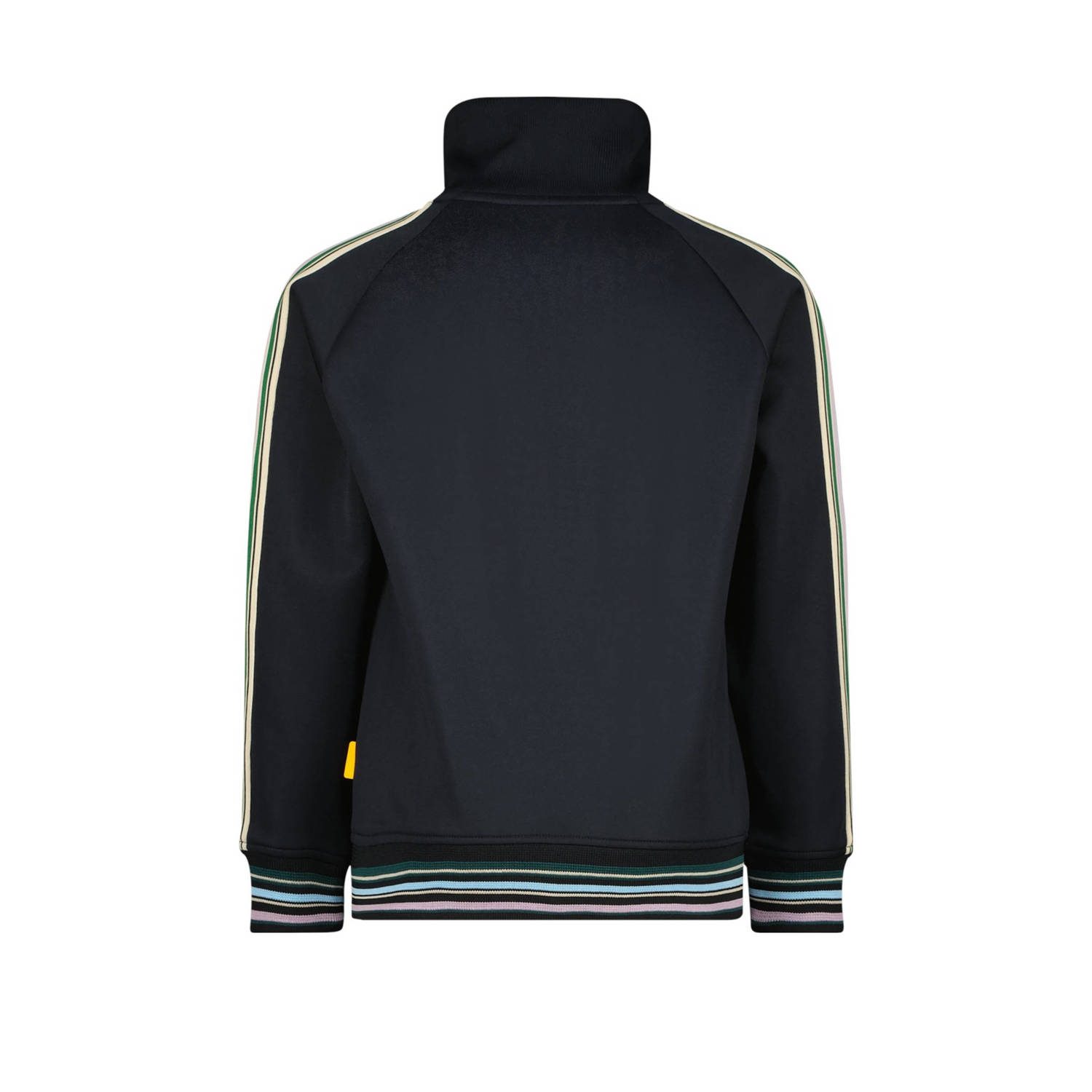Vingino sweatvest Owin met contrastbies donkerblauw geel