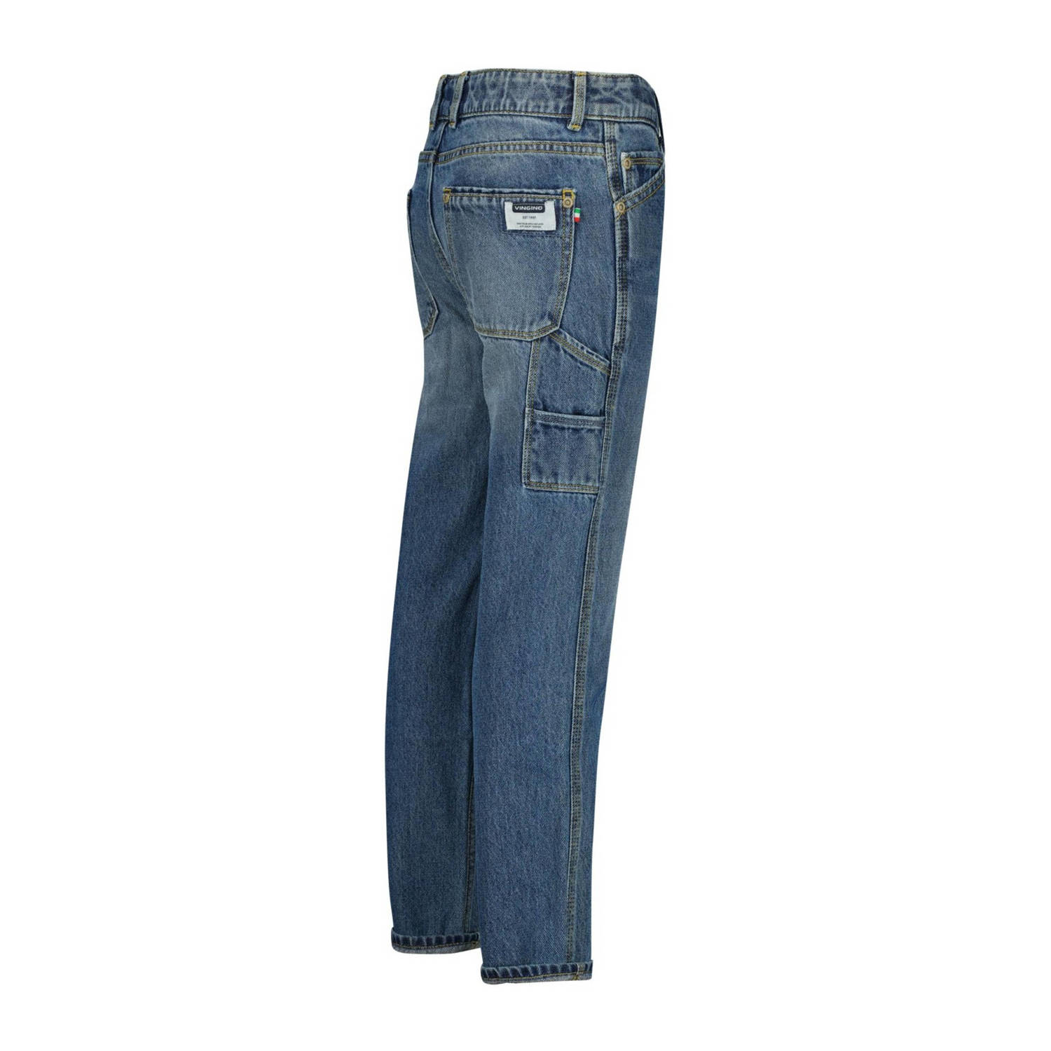 Vingino straight fit jeans dark blue denim