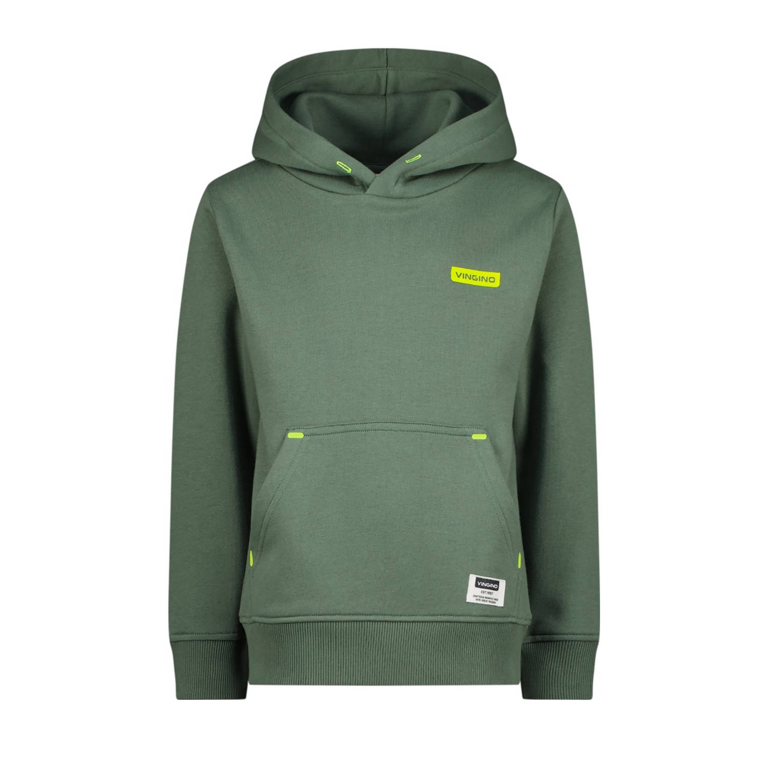 VINGINO hoodie groen Sweater Effen 128 | Sweater van