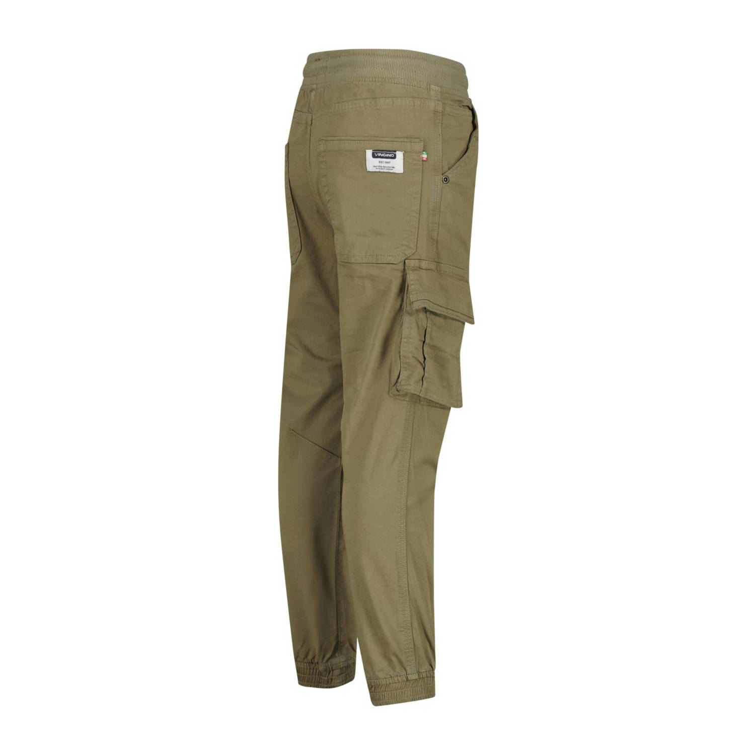 Vingino tapered fit cargobroek Colivier mosgroen