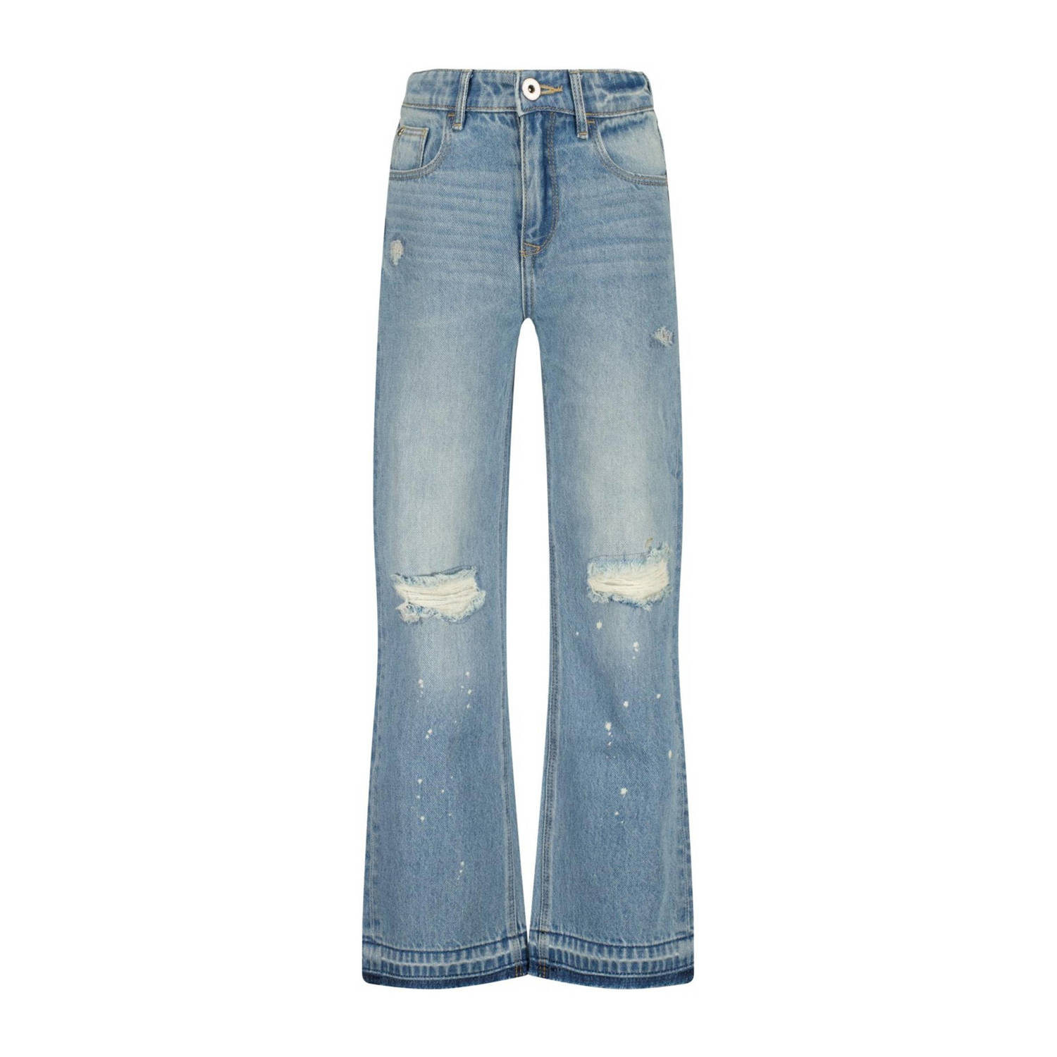 VINGINO wide leg jeans Cato medium blue denim Blauw Meisjes Katoen Effen 128