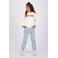 Vingino hoodie Nadien met tekst offwhite/rood