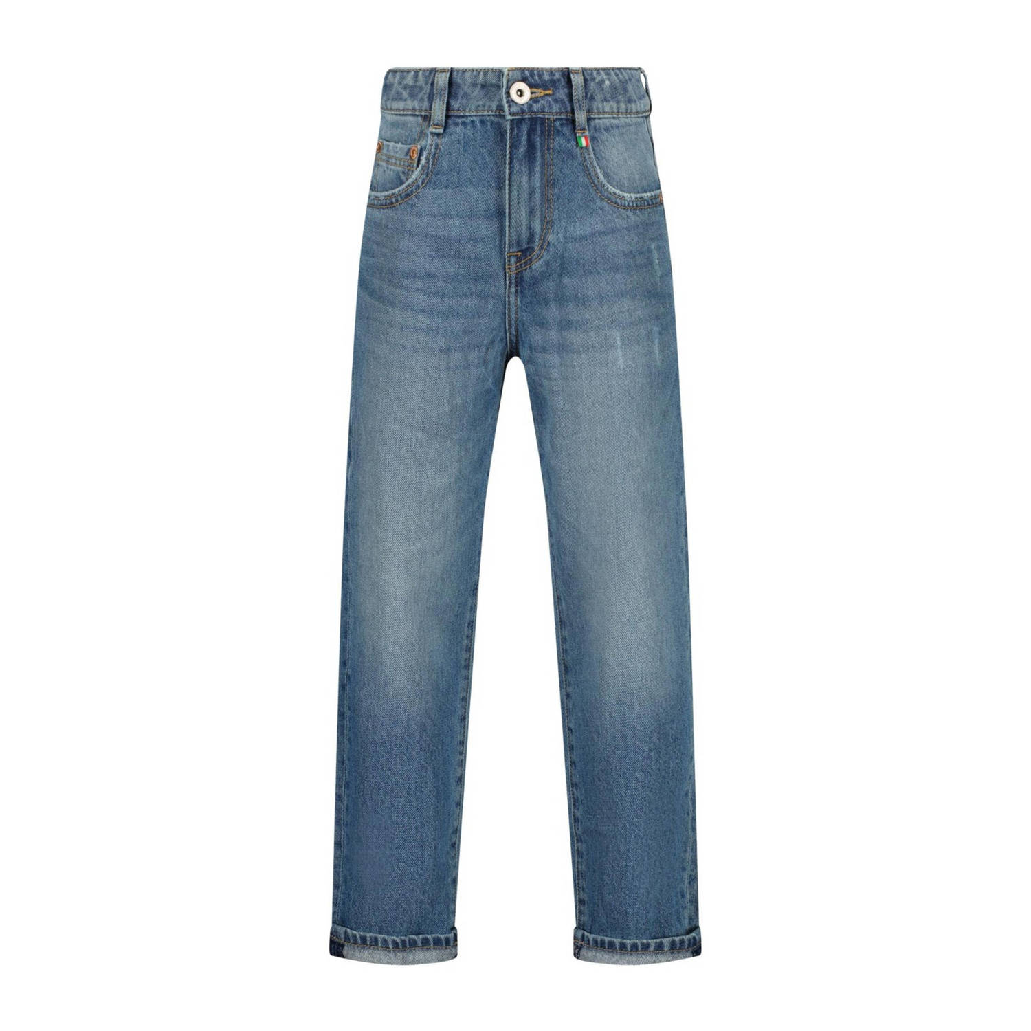 VINGINO loose fit jeans Castiano blue vintage Blauw Jongens Katoen Effen 134