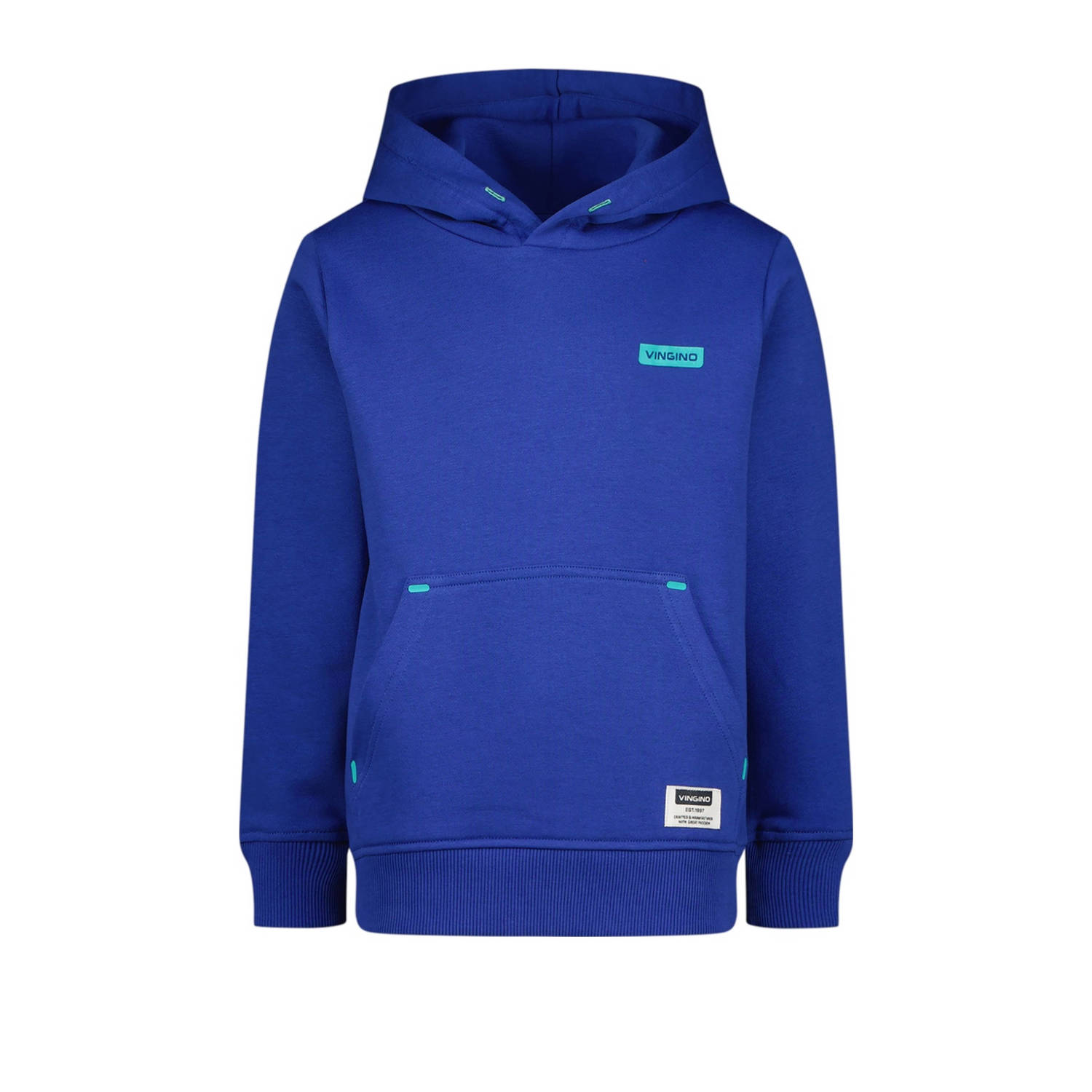 VINGINO hoodie hardblauw Sweater Effen 128 | Sweater van