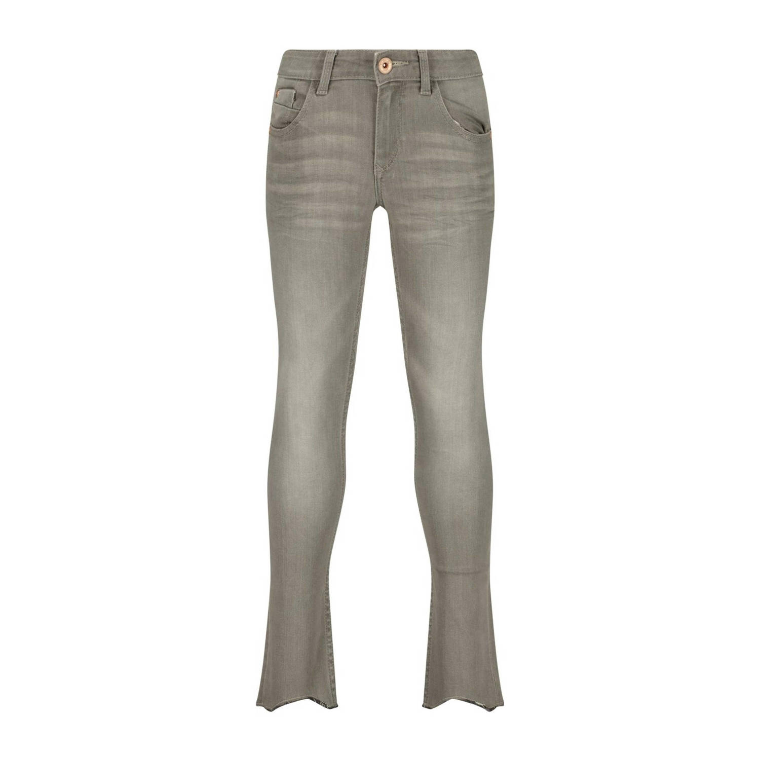 VINGINO skinny jeans Amia light grey Grijs Meisjes Katoen Effen 134