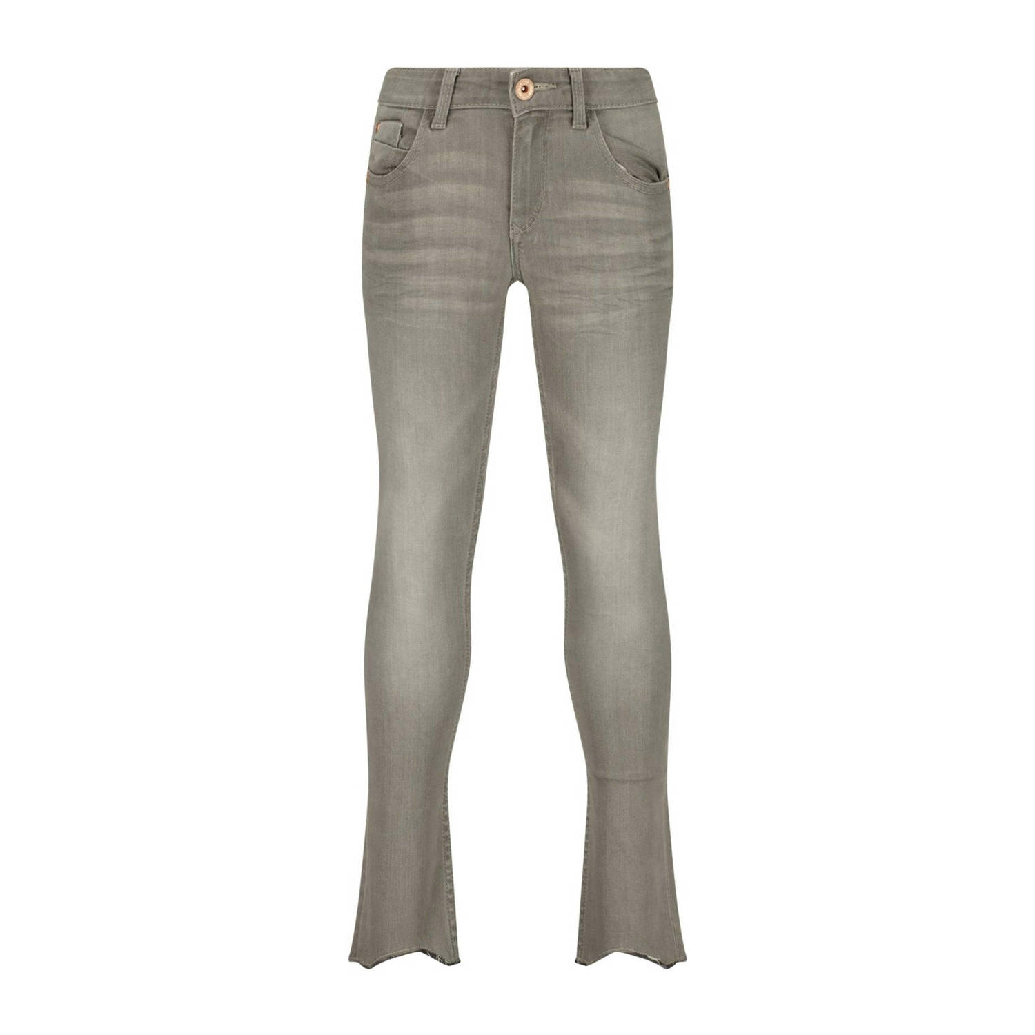 VINGINO skinny jeans Amia light grey Grijs Meisjes Katoen Effen 128