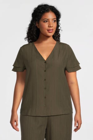 crinkle top khaki