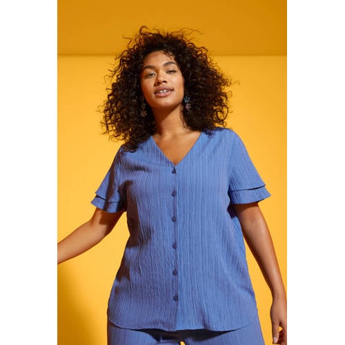 GREAT LOOKS crinkle top paars afbeelding