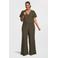 GREAT LOOKS crinkle wide leg broek khaki