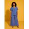 GREAT LOOKS crinkle wide leg broek paars