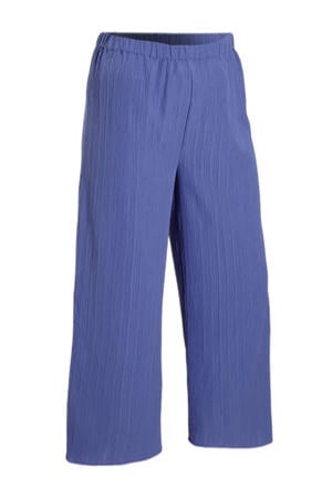 crinkle wide leg broek paars