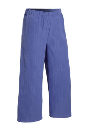 crinkle wide leg broek paars